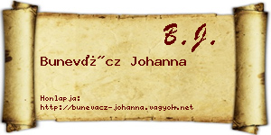 Bunevácz Johanna névjegykártya